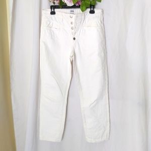 Zara High Waisted Button Fly Jeans